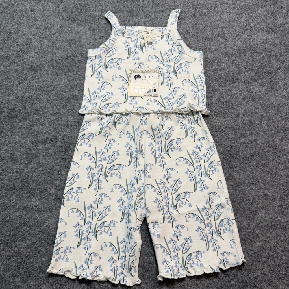 KATE QUINN Bluebells Lettuce Spaghetti Strap Tank and Gaucho Set 12-18 Months